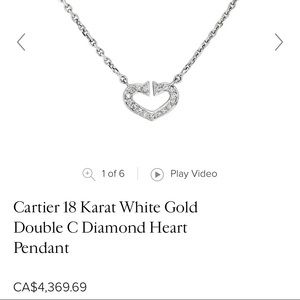 Cartier 18 Karat White Gold Diamond Heart Necklace